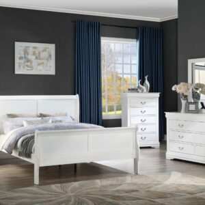 Crownmark Furniture 7 Piece Group B3650-1/11/4/2/Queen HD/FB Queen Rails Bed