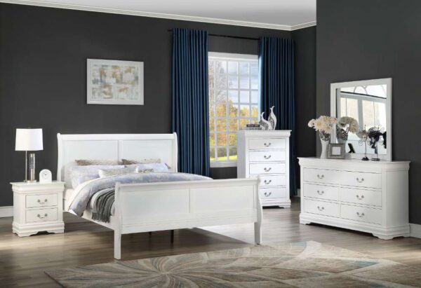 Crownmark Furniture 7 Piece Group B3650-1/11/4/2/Queen HD/FB Queen Rails Bed