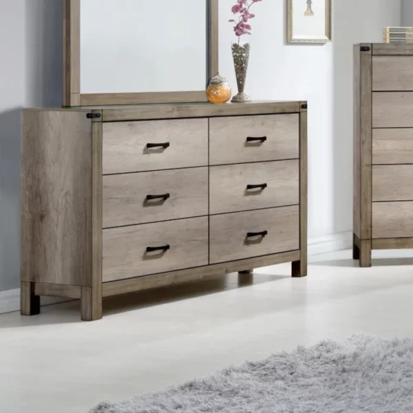 Crownmark Furniture B3200-1 Dresser and B3200-11 Bedroom Mirror