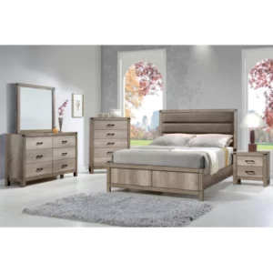Crownmark Furniture 7 Piece Group B3200-1/11/4/2T/QueenHB-FB-Queen Rails Bed